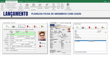 Planilha Ficha Membros com Login